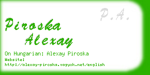 piroska alexay business card